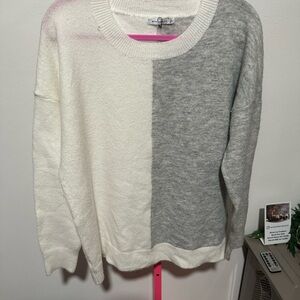 Staccato Two-Tone Cream and Gray Sweater